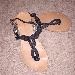 Black thong sandals